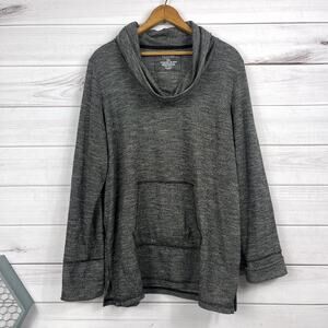 Sonoma Womens Gray PullOver Sweatshirt Mock Neck Size XL‎
